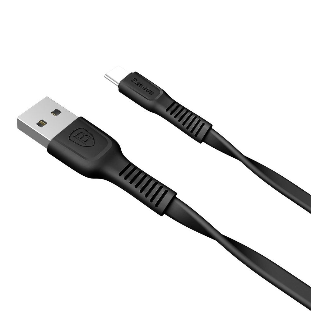 Baseus Tough flat USB - USB Tipo-C 2A 1m cabo preto (CATZY-B01)