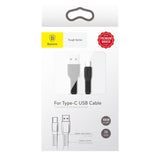 Baseus Tough flat USB - USB Tipo-C 2A 1m cabo preto (CATZY-B01)