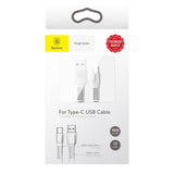 Baseus Tough flat USB - USB Tipo-C 2A 1m cabo branco (CATZY-B02)