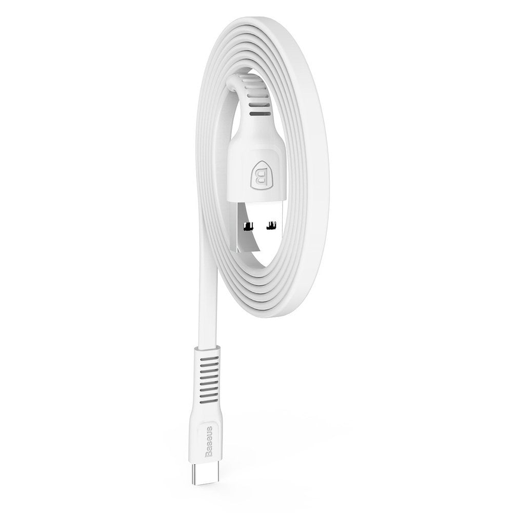 Baseus Tough flat USB - USB Tipo-C 2A 1m cabo branco (CATZY-B02)