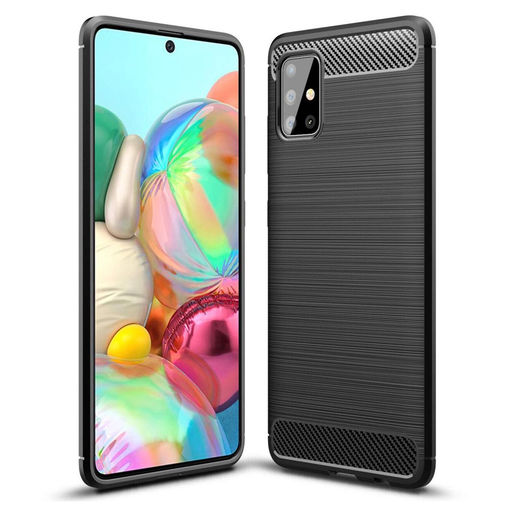Capa carbono Capa flexível de TPU para Samsung Galaxy A51 preta