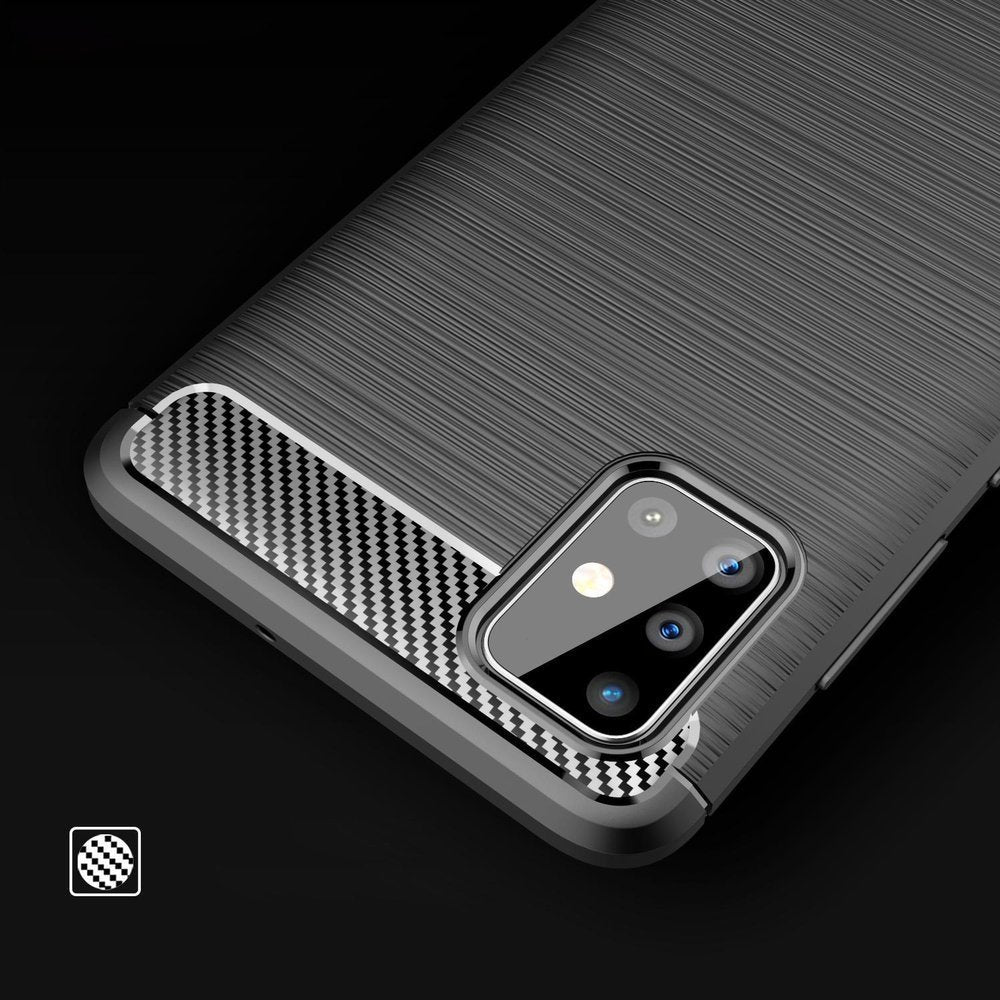 Capa carbono Capa flexível de TPU para Samsung Galaxy A71 preta