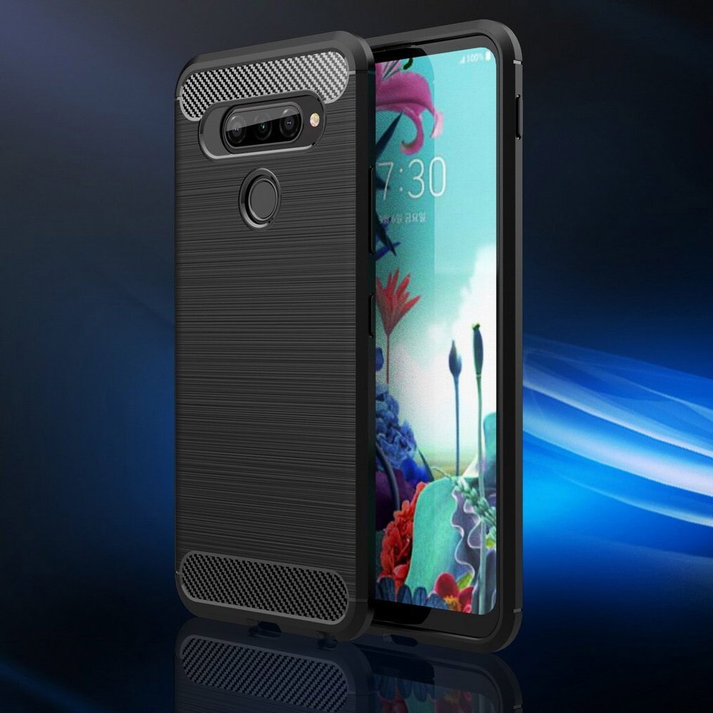 Capa carbono Capa flexível de TPU para LG K50S preta