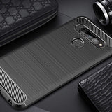 Capa carbono Capa flexível de TPU para LG K50S preta