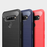 Capa carbono Capa flexível de TPU para LG K50S preta