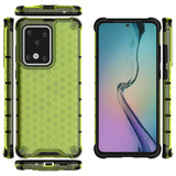 Capa de armadura de favo de mel com proteção de TPU para Samsung Galaxy S20 Ultra transparente