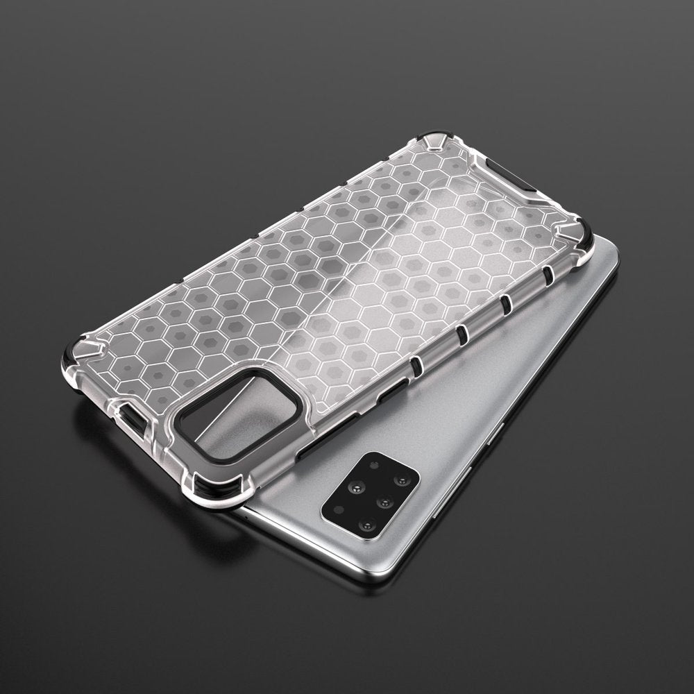 Capa de armadura de favo de mel com proteção de TPU para Samsung Galaxy S20 transparente