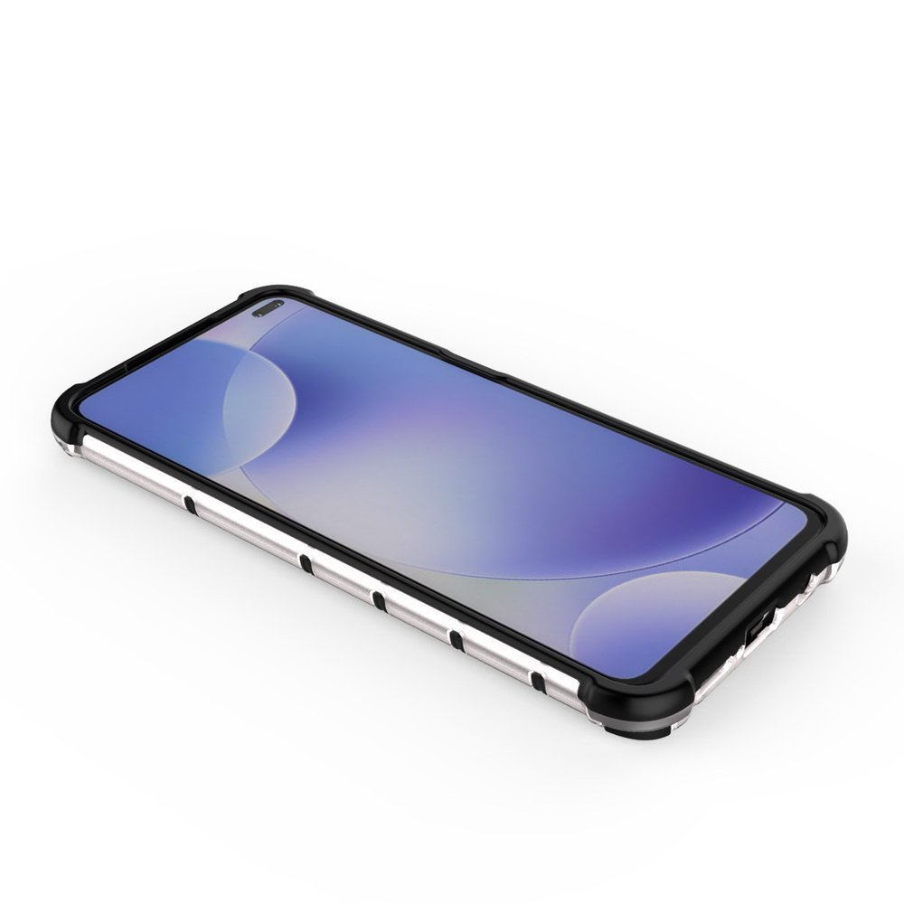 Capa de armadura de favo de mel com pára-choque de TPU para Xiaomi Redmi K30 transparente