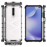 Capa de armadura de favo de mel com pára-choque de TPU para Xiaomi Redmi K30 transparente