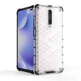 Capa de armadura de favo de mel com pára-choque de TPU para Xiaomi Redmi K30 transparente
