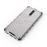 Capa de armadura de favo de mel com pára-choque de TPU para Xiaomi Redmi K30 transparente