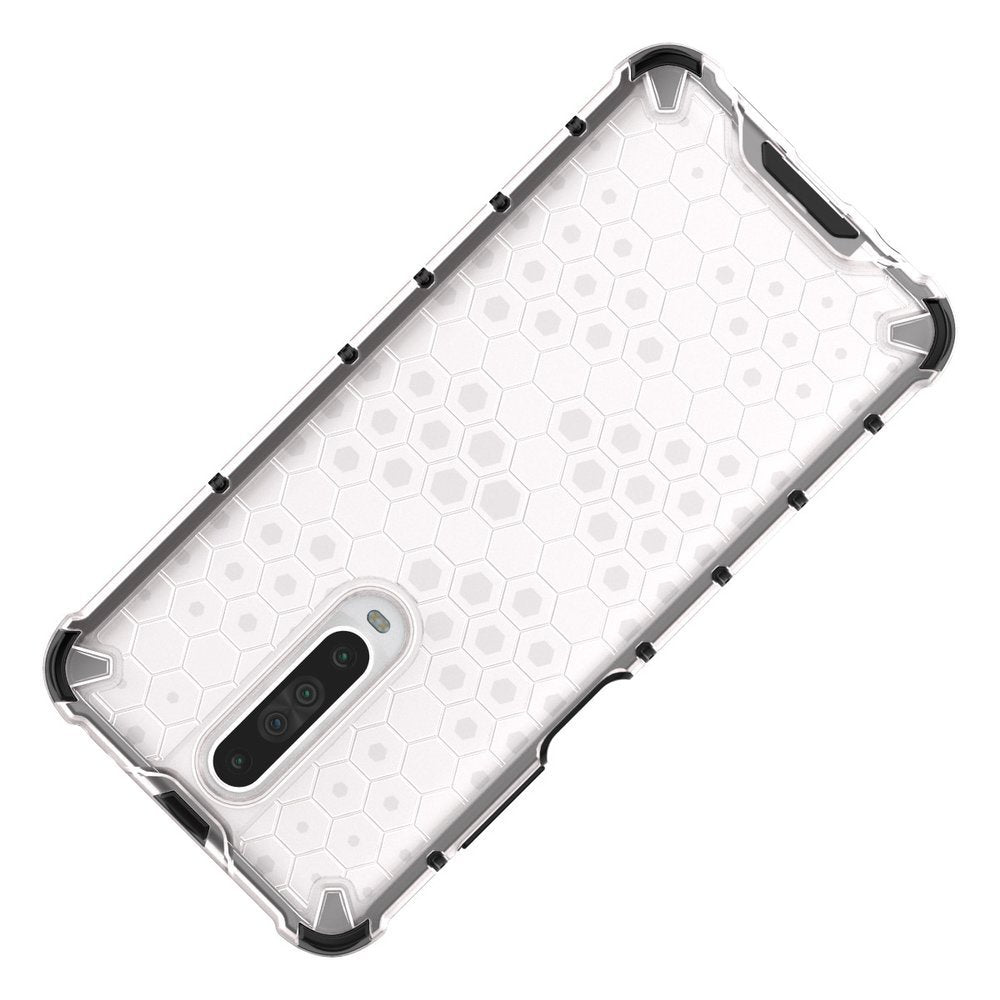 Capa de armadura de favo de mel com pára-choque de TPU para Xiaomi Redmi K30 transparente