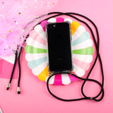 Capa de bolsa de gel TPU de gel para corda com cordão para Samsung Galaxy S8 transparente