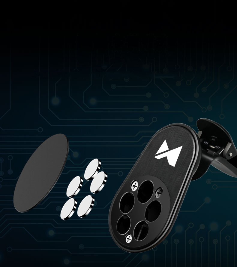 Suporte magnético universal para montagem em suporte para carro Wozinsky para saída de ar preto (WCH-03)