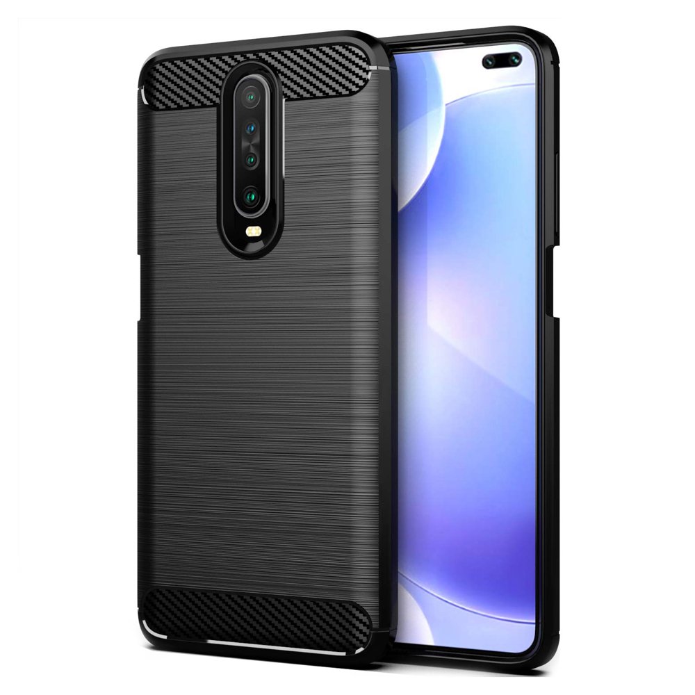 Capa carbono Capa flexível de TPU para Xiaomi Redmi K30 preta