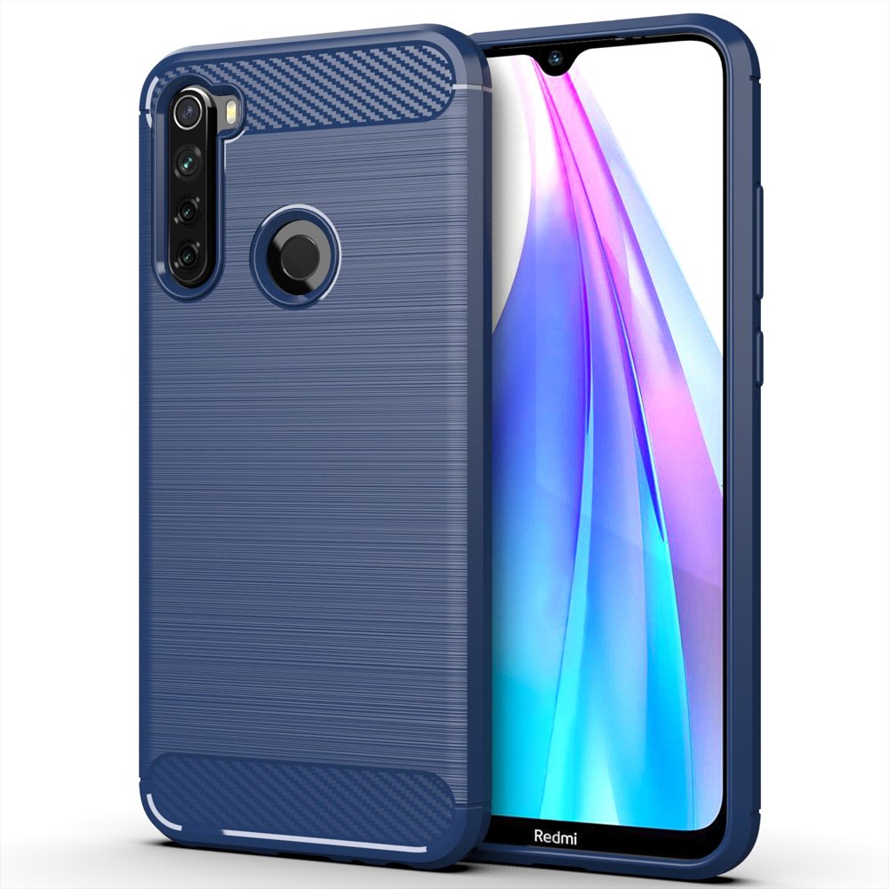 Capa carbono Capa flexível em TPU para Xiaomi Redmi Note 8T azul