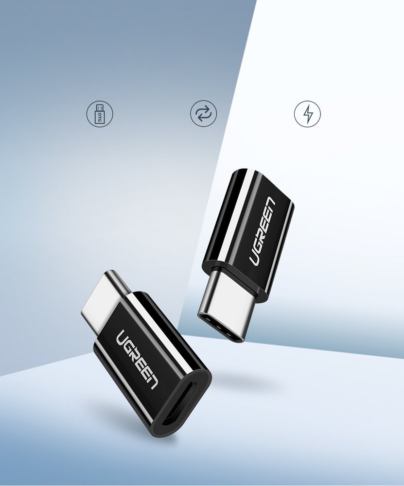 Adaptador Ugren micro USB para USB Tipo-C branco (30154)