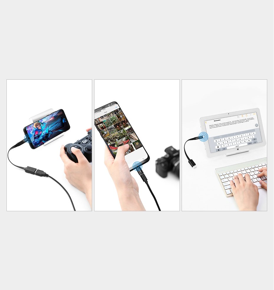 Adaptador Ugren micro USB para USB Tipo-C branco (30154)