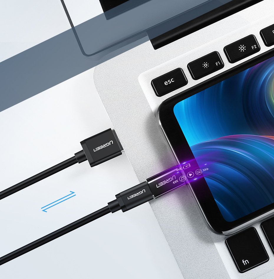 Adaptador Ugren micro USB para USB Tipo-C branco (30154)