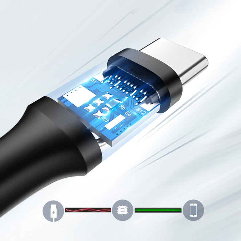 Ugreen USB 3.0 - cabo USB Tipo-C 025 m 3A preto (20880)