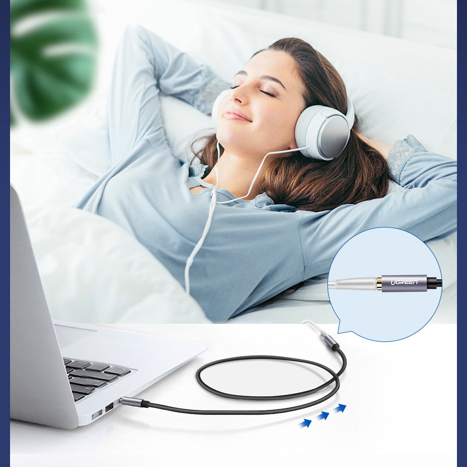 Ugreen AUX 35 mm cabo de extensão de minijack 1m prata (10592)