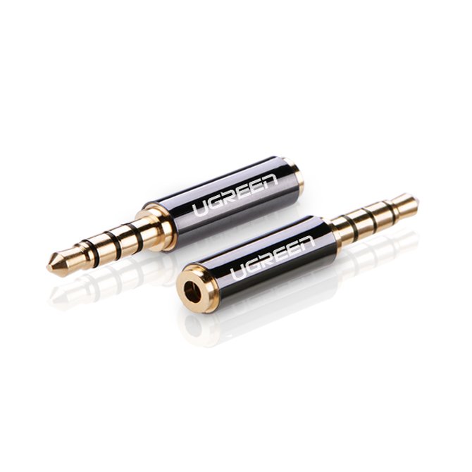 Adaptador Ugreen de micro jack de 25 mm (fêmea) para mini jack de 35 mm (macho) preto (20502)