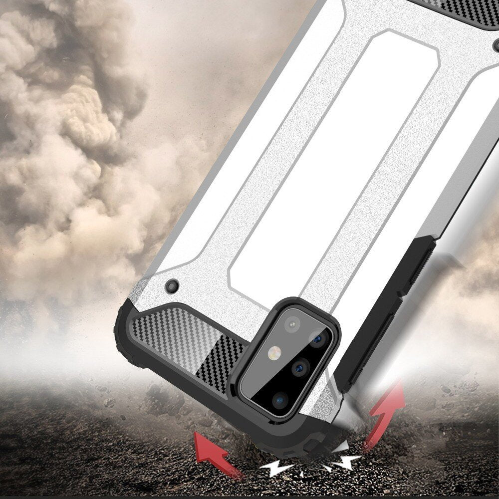 Capa Hybrid Armor Capa resistente e resistente para Samsung Galaxy A71 prata