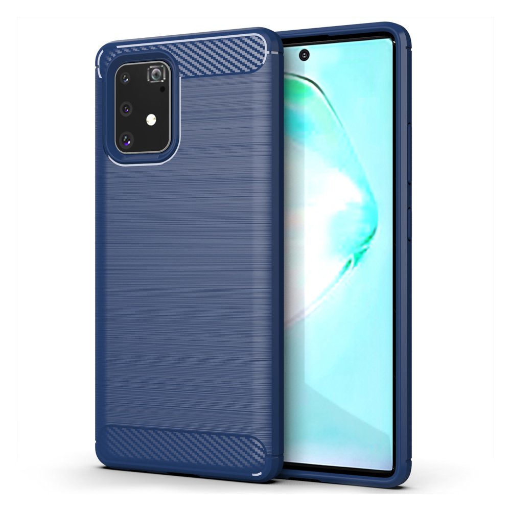 Capa carbono Capa flexível de TPU para Samsung Galaxy S10 Lite azul