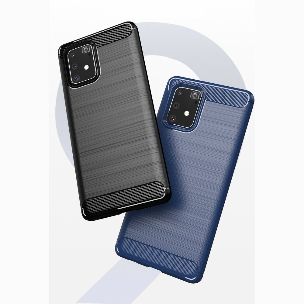 Capa carbono Capa flexível de TPU para Samsung Galaxy S10 Lite azul