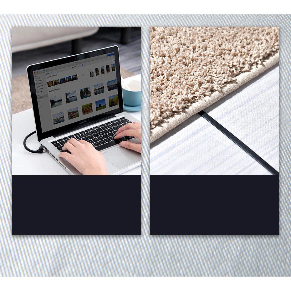 Cabo de patchcord Ethernet Baseus RJ45 Cat 6 UTP 1000Mbps 05 m preto (PCWL-F01)