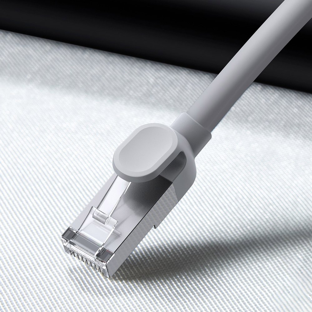 Cabo de patchcord Ethernet Baseus RJ45 Cat 6 UTP 1000 Mbps 1 m cinza (PCWL-G0G)