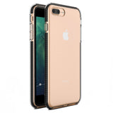 Capa protetora de gel TPU transparente com moldura colorida para iPhone 8 Plus  -  iPhone 7 Plus preto