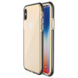 Capa protetora de gel TPU transparente com moldura colorida para iPhone XS  -  iPhone X preto