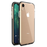 Capa protetora de gel TPU transparente com moldura colorida para iPhone XR preto