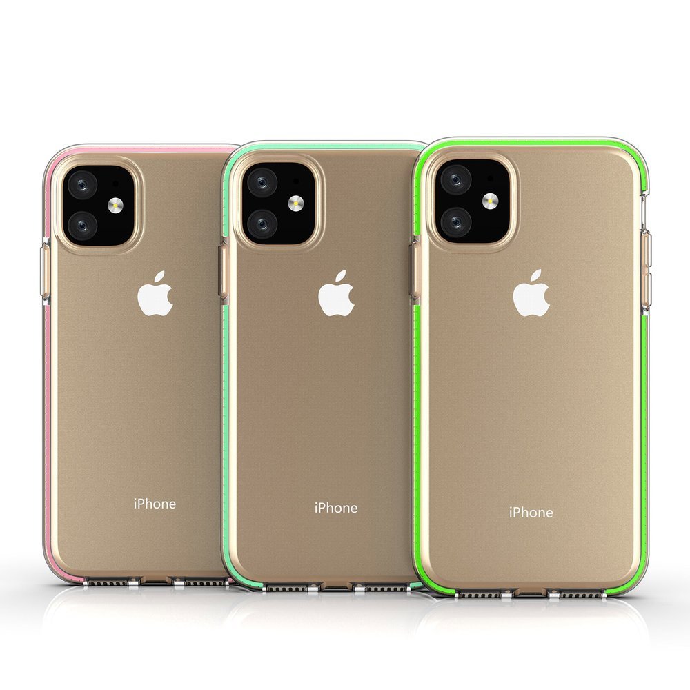 Capa protetora de gel TPU transparente com moldura colorida para iPhone 11 preto