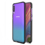 Capa protetora de gel TPU transparente com moldura colorida para Samsung Galaxy A70 preto