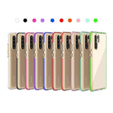 Capa protetora de gel TPU transparente com moldura colorida para Huawei P30 Pro preto