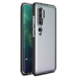 Capa protetora de gel TPU transparente com moldura colorida para Xiaomi Mi Note 10  -  Mi Note 10 Pro  -  Mi CC9 Pro preto