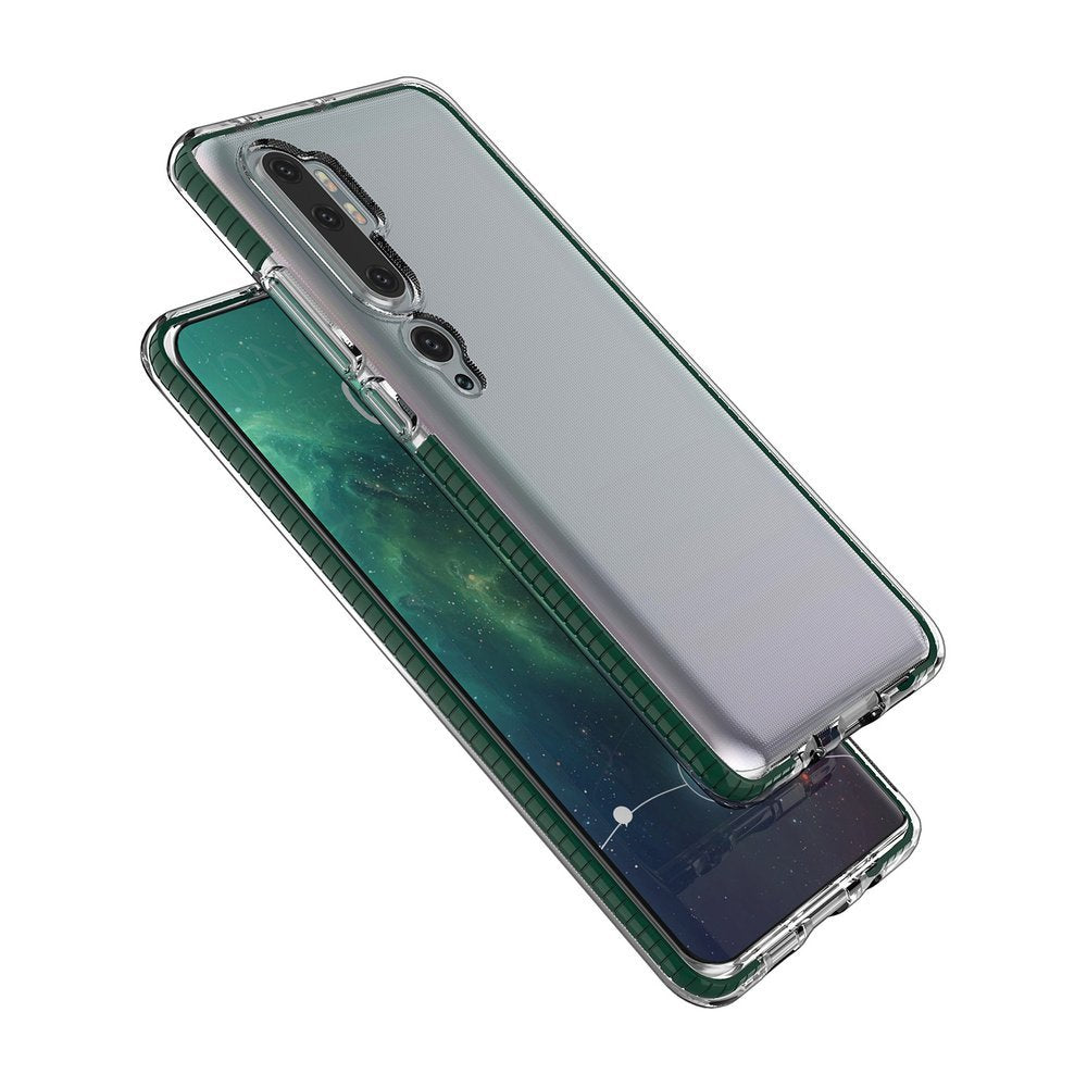 Capa protetora de gel TPU transparente com moldura colorida para Xiaomi Mi Note 10  -  Mi Note 10 Pro  -  Mi CC9 Pro preto