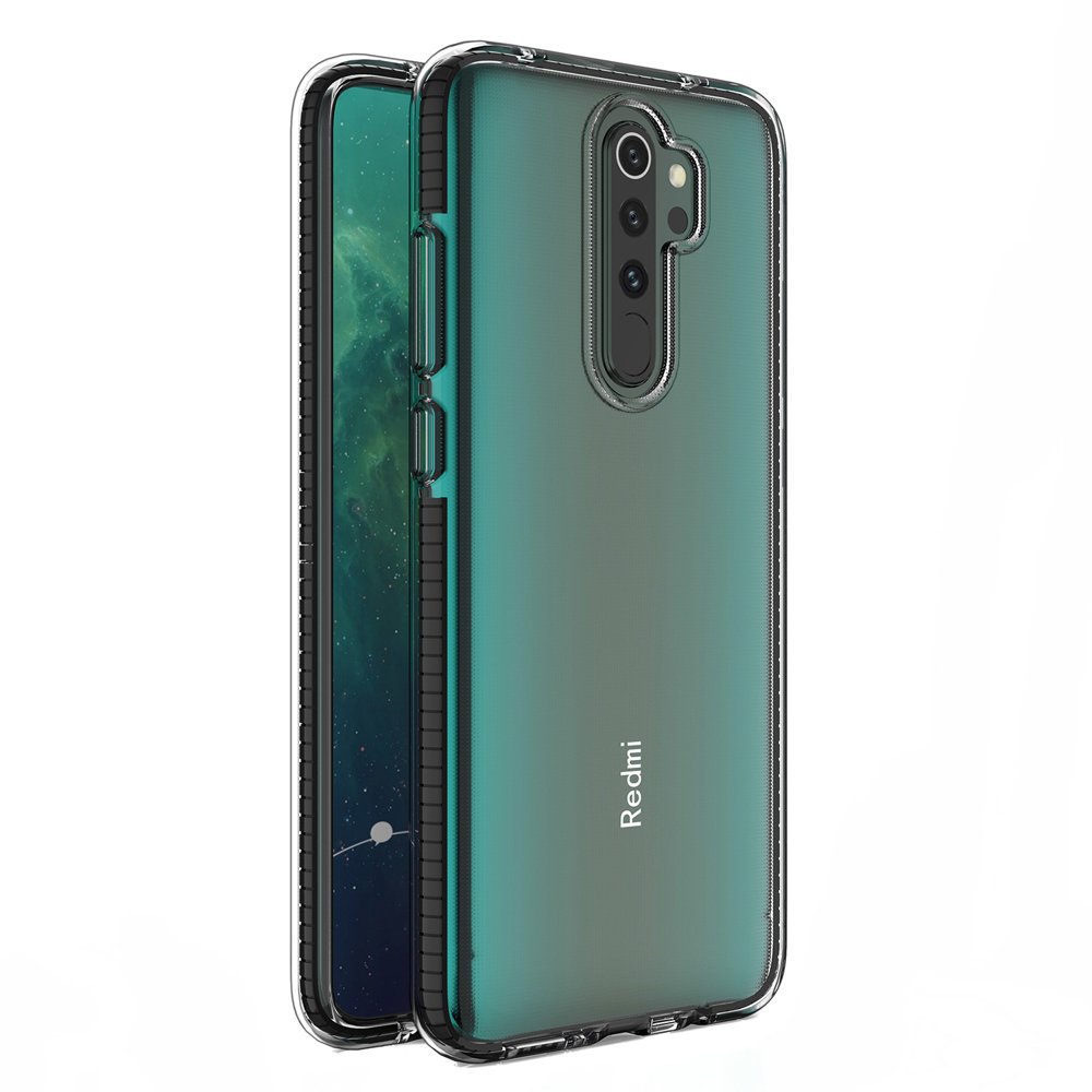 Capa protetora de gel TPU transparente com moldura colorida para Xiaomi Redmi Note 8 Pro preto