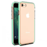 Capa protetora de gel TPU transparente com moldura colorida para iPhone SE 2020  -  iPhone 8  -  iPhone 7 mint