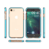 Capa protetora de gel TPU transparente com moldura colorida para iPhone SE 2020  -  iPhone 8  -  iPhone 7 mint