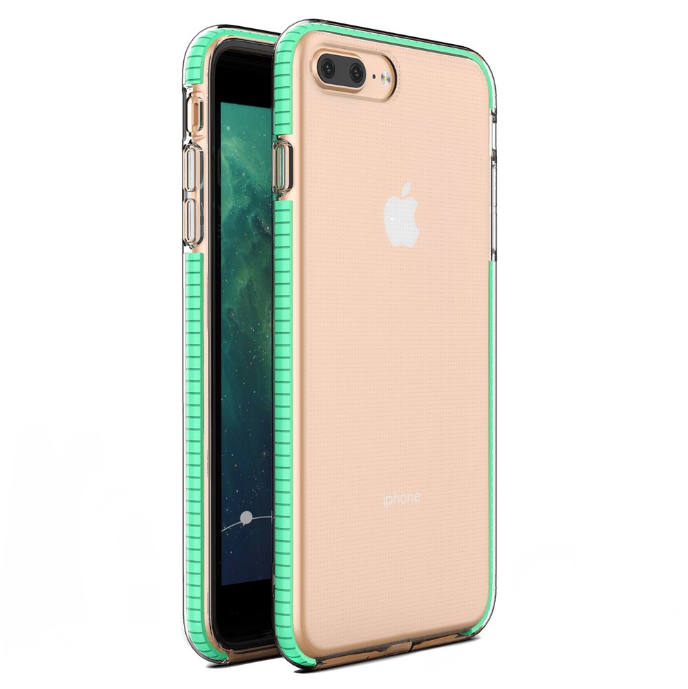 Capa protetora de gel TPU transparente com moldura colorida para iPhone 8 Plus  -  iPhone 7 Plus mint