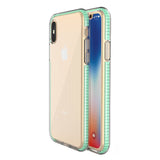 Capa protetora de gel TPU transparente com moldura colorida para iPhone XS  -  iPhone X mint