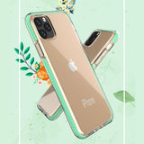 Capa protetora de gel de TPU transparente com moldura colorida para iPhone 11 Pro Max mint