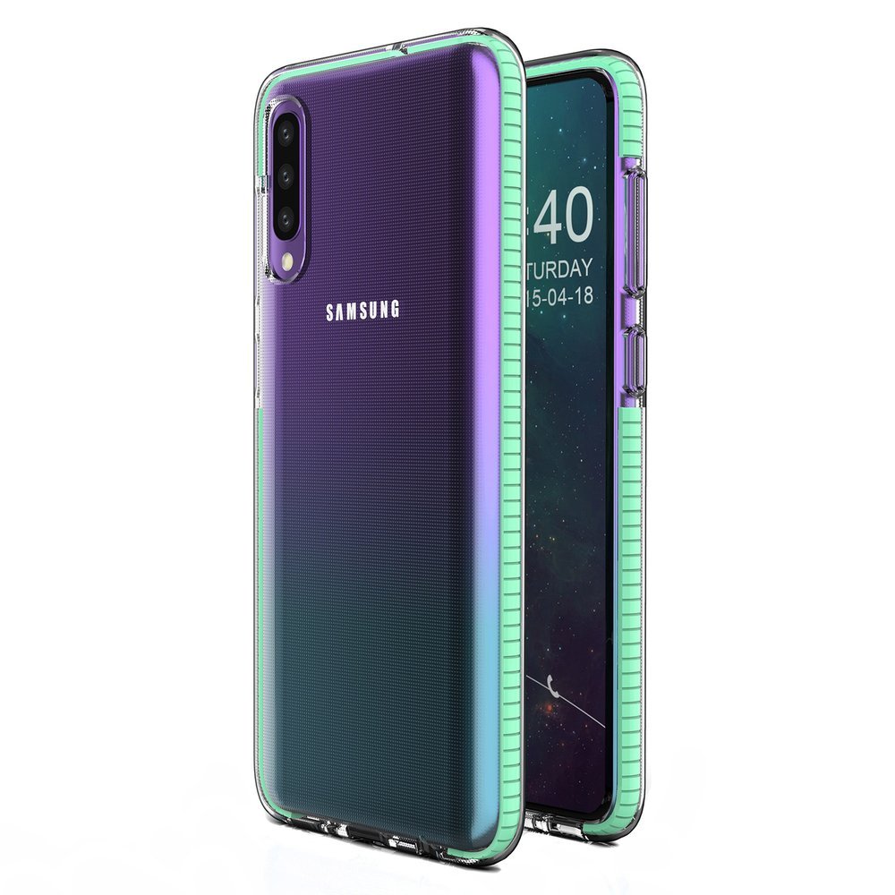 Capa protetora de gel de TPU transparente com moldura colorida para Samsung Galaxy A50s  -  Galaxy A50  -  Galaxy A30s mint