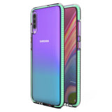 Capa protetora de gel TPU transparente com moldura colorida para Samsung Galaxy A70 mint