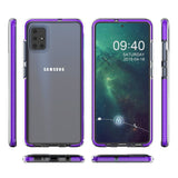 Capa protetora de gel TPU transparente com moldura colorida para Samsung Galaxy A51 mint