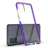 Capa protetora de gel TPU transparente com moldura colorida para Samsung Galaxy A51 mint