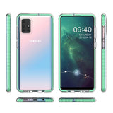 Capa protetora de gel TPU transparente com moldura colorida para Samsung Galaxy A71 mint